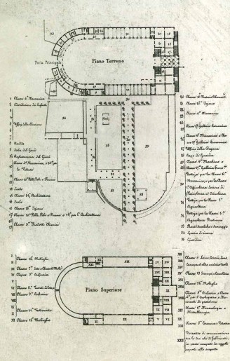 Esposizione Nazionale del 1858. Pianta del Castello del Valentino. Piano terreno e piano superiore.